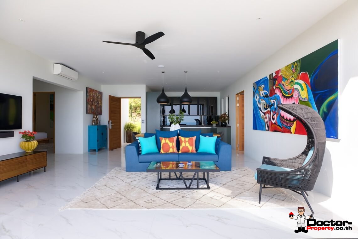 3 Bed Pool Villa with Zen Room, Sea View – Chaweng Noi, Koh Samui – For Sale