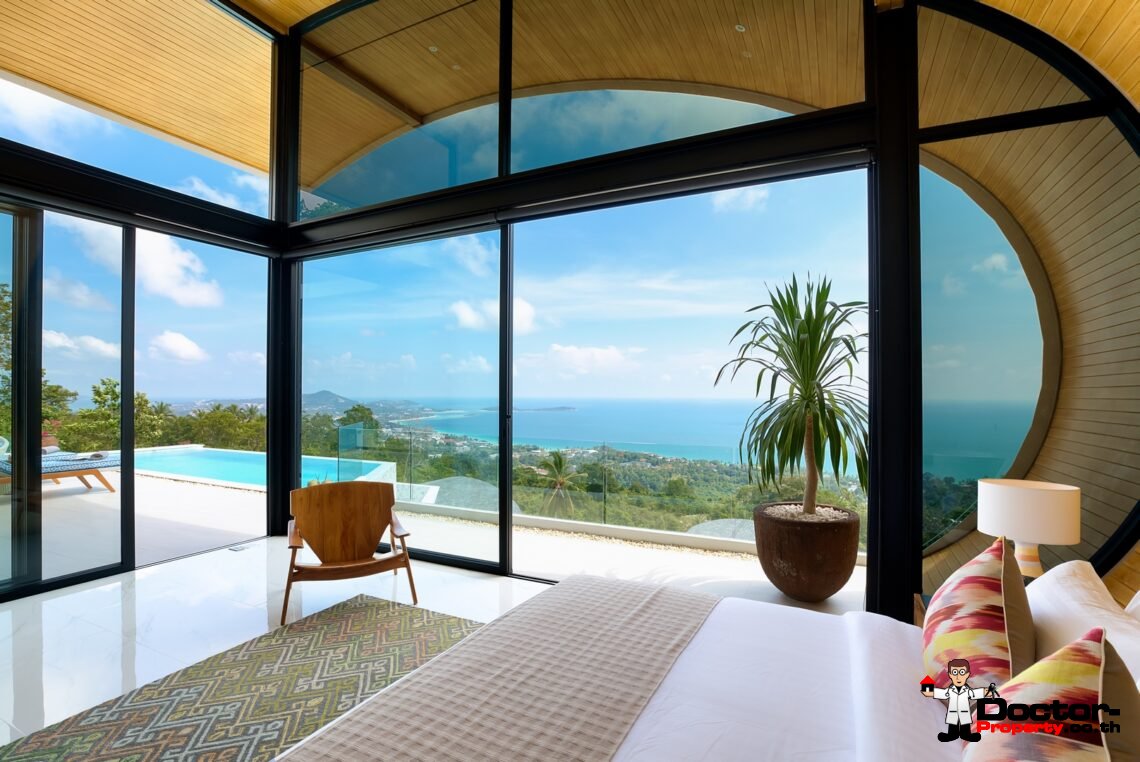 3 Bed Pool Villa with Zen Room, Sea View – Chaweng Noi, Koh Samui – For Sale
