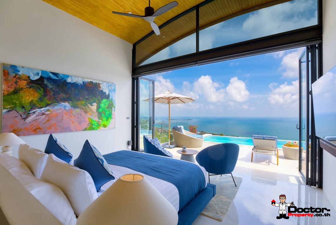 3 Bed Pool Villa with Zen Room, Sea View – Chaweng Noi, Koh Samui – For Sale