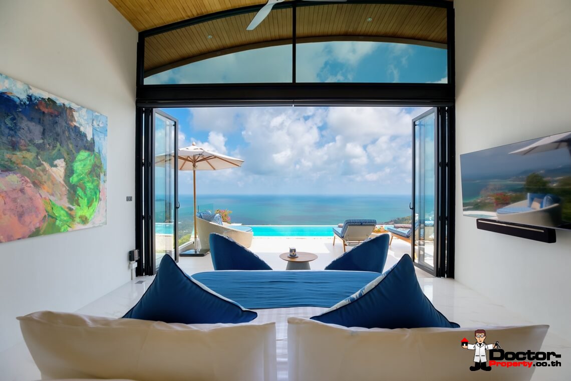 3 Bed Pool Villa with Zen Room, Sea View – Chaweng Noi, Koh Samui – For Sale