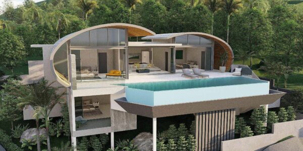 New 3-4 Bedroom Pool Villa with Sea View in Chaweng Noi, Koh Samui – For Sale