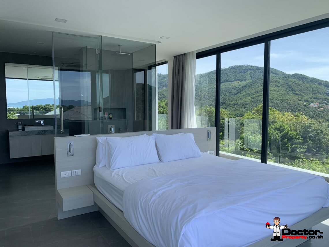 Newly Built 3 Bed Modern Sea view Villa – Chaweng, Koh Samui – For Sale