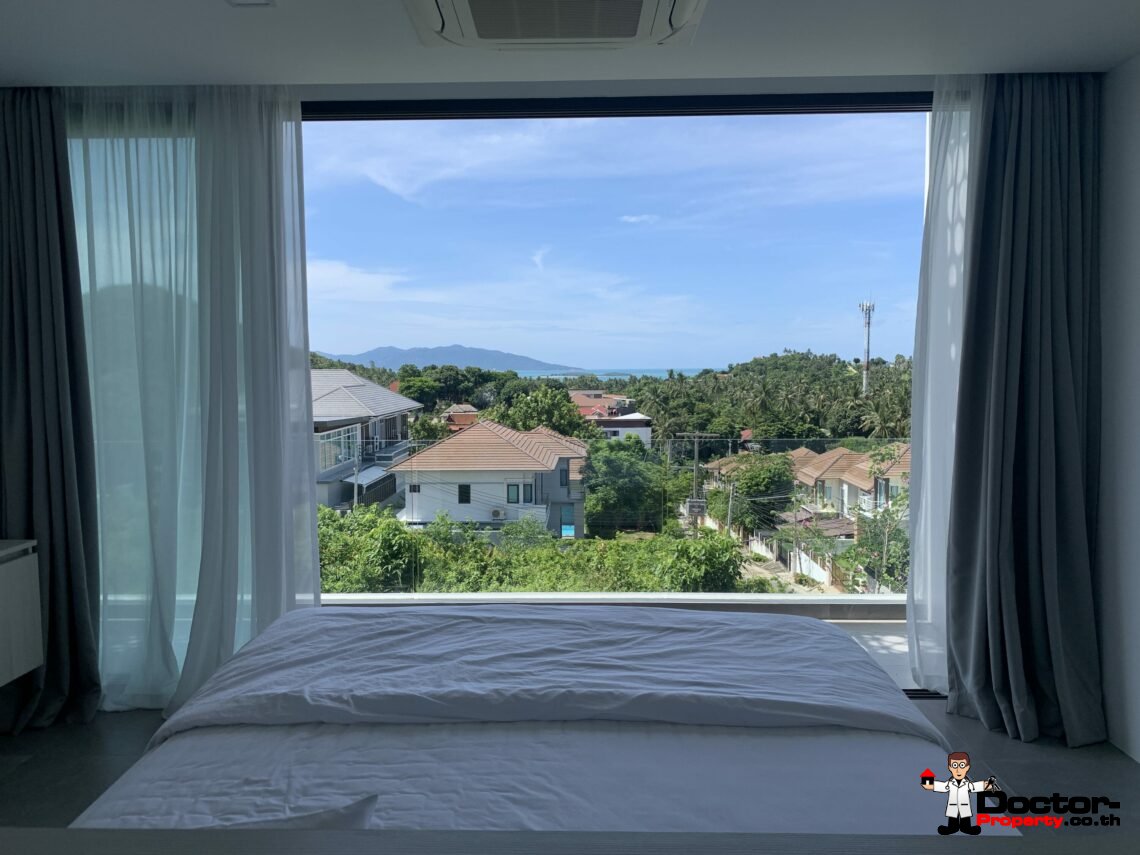 Newly Built 3 Bed Modern Sea view Villa – Chaweng, Koh Samui – For Sale