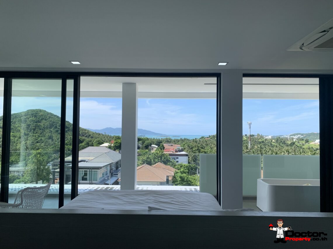 Newly Built 3 Bed Modern Sea view Villa – Chaweng, Koh Samui – For Sale