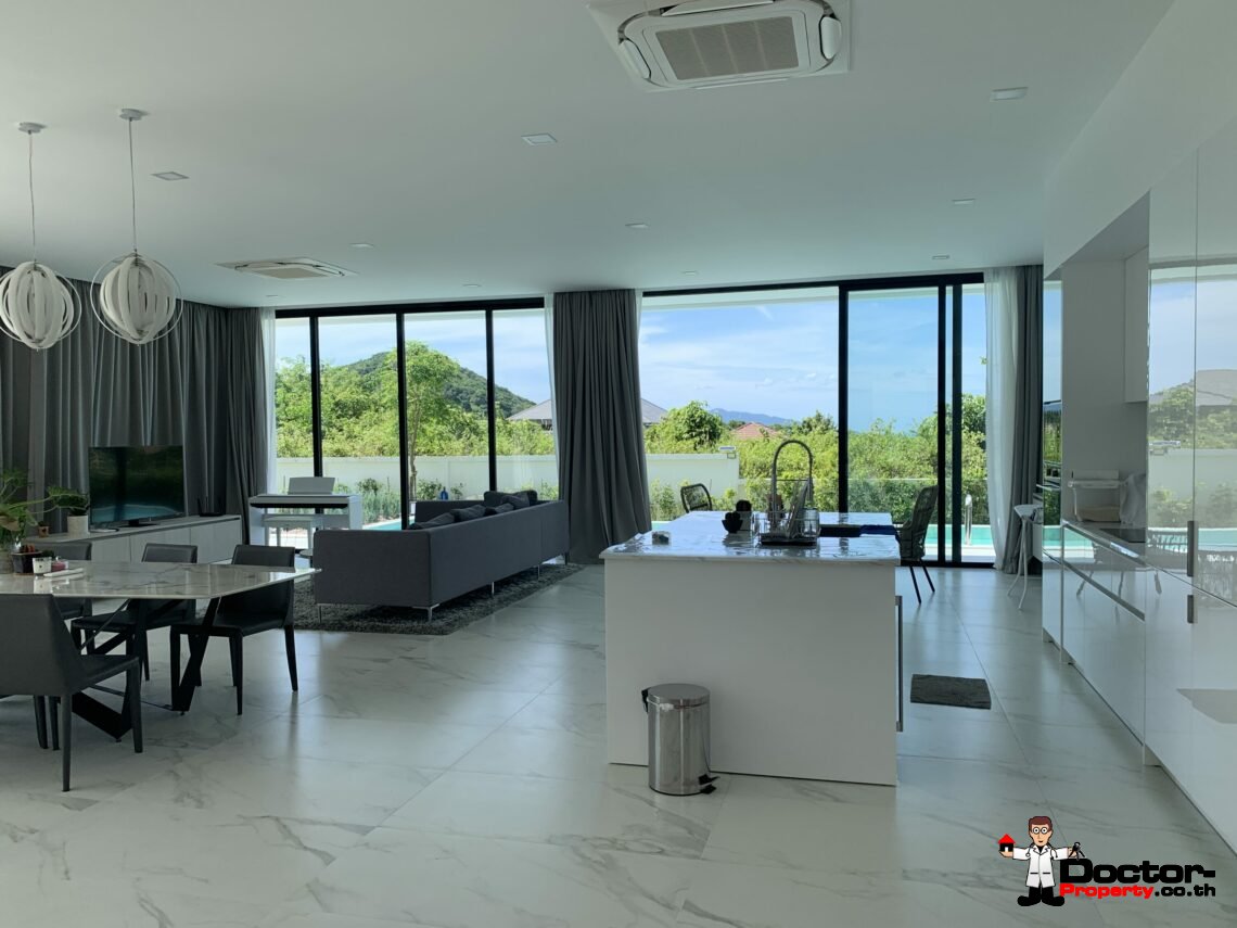 Newly Built 3 Bed Modern Sea view Villa – Chaweng, Koh Samui – For Sale