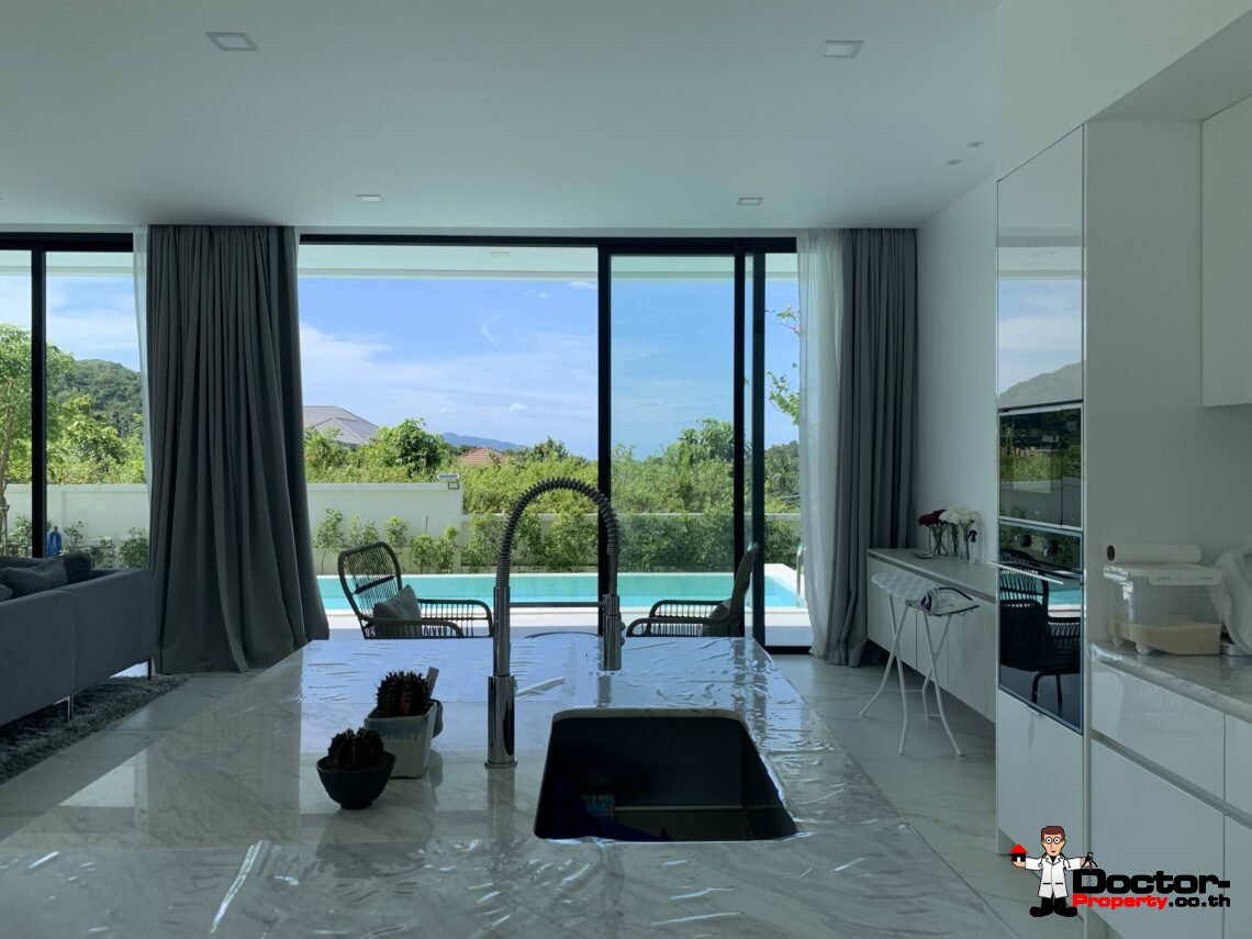 Newly Built 3 Bed Modern Sea view Villa – Chaweng, Koh Samui – For Sale