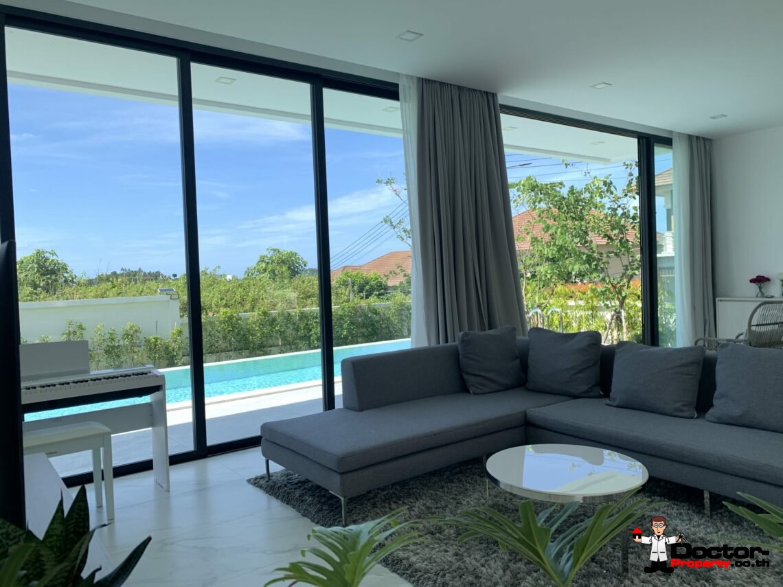 Newly Built 3 Bed Modern Sea view Villa – Chaweng, Koh Samui – For Sale