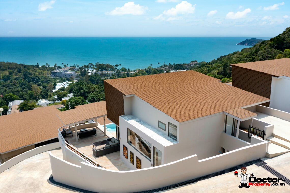 New 3 – 5 Bedroom Pool Villas, Sea View – Plai Laem, Koh Samui – For Sale