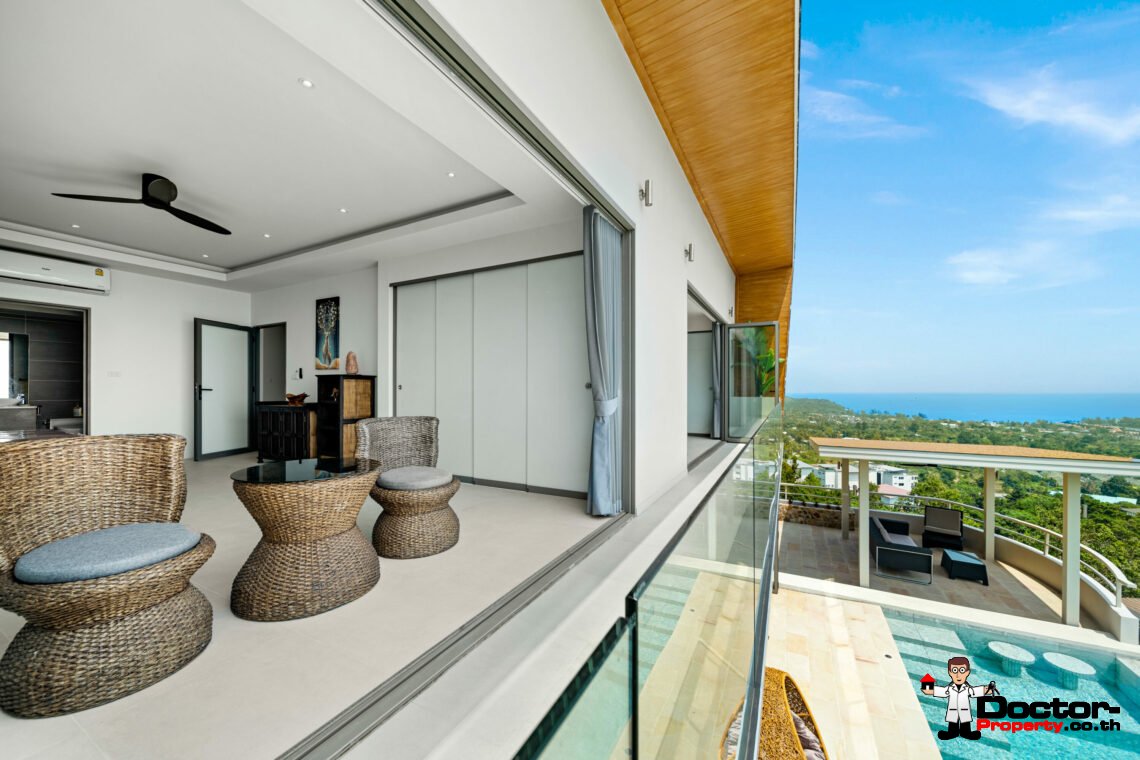 New 3 – 5 Bedroom Pool Villas, Sea View – Plai Laem, Koh Samui – For Sale