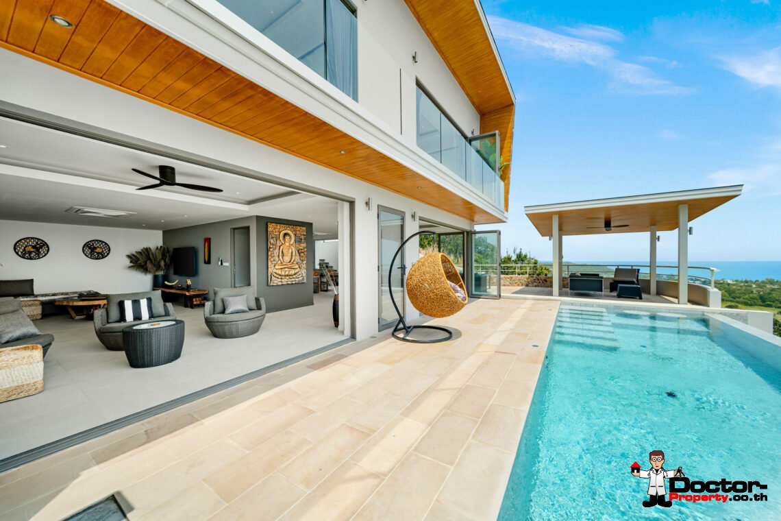 New 3 – 5 Bedroom Pool Villas, Sea View – Plai Laem, Koh Samui – For Sale