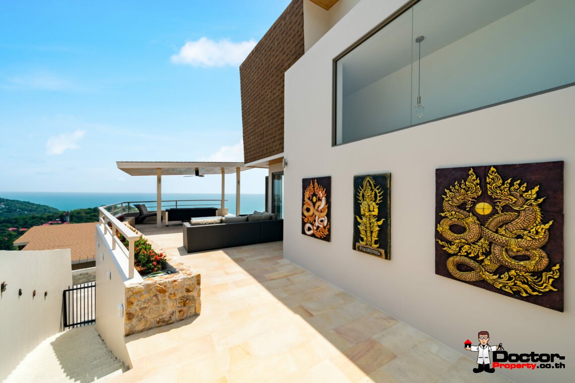 New 3 – 5 Bedroom Pool Villas, Sea View – Plai Laem, Koh Samui – For Sale