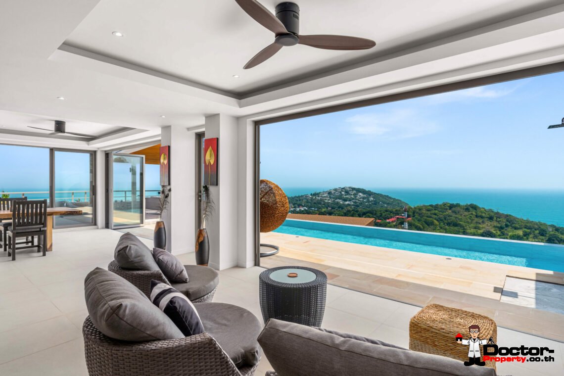 New 3 – 5 Bedroom Pool Villas, Sea View – Plai Laem, Koh Samui – For Sale
