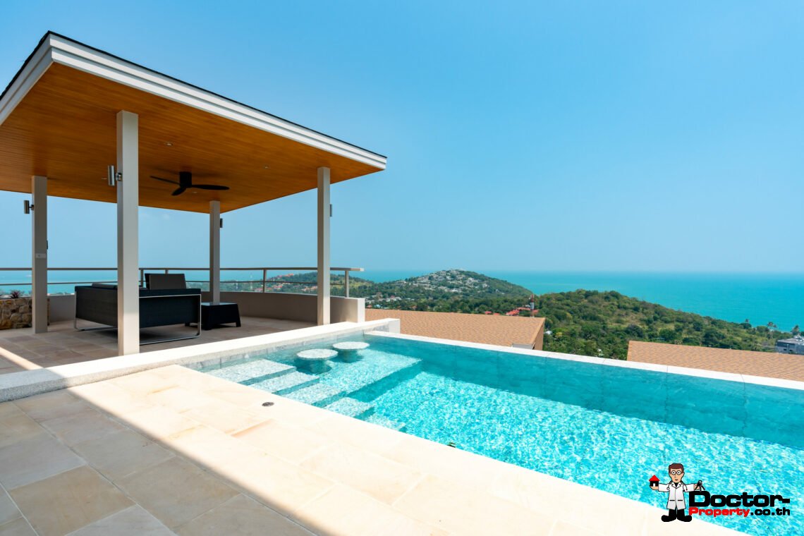 New 3 – 5 Bedroom Pool Villas, Sea View – Plai Laem, Koh Samui – For Sale