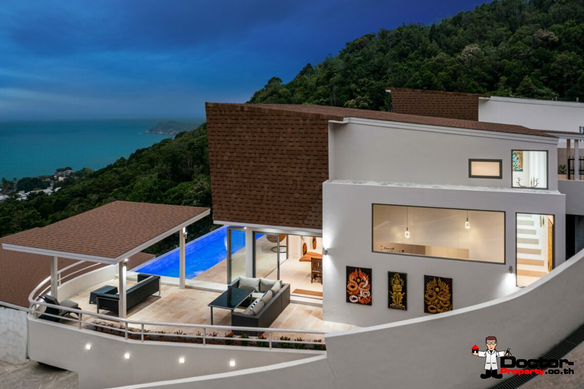 New 3 – 5 Bedroom Pool Villas, Sea View – Plai Laem, Koh Samui – For Sale