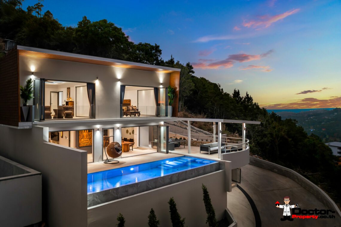 New 3 – 5 Bedroom Pool Villas, Sea View – Plai Laem, Koh Samui – For Sale