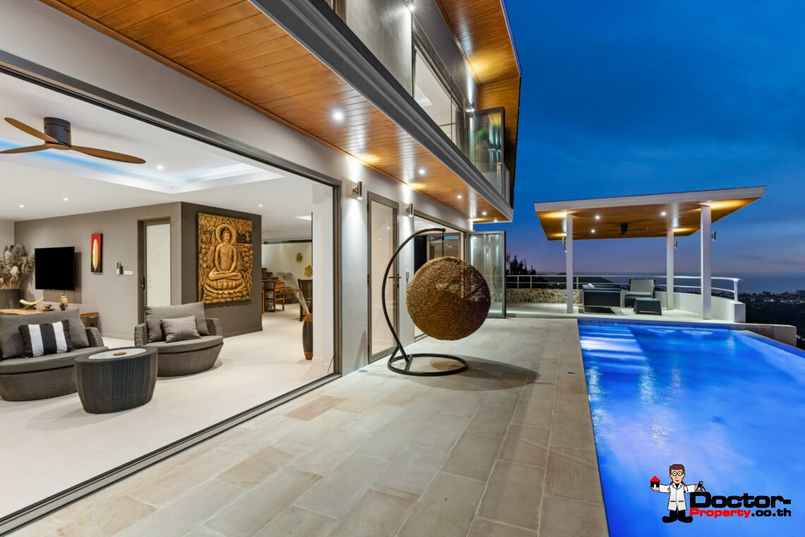 New 3 – 5 Bedroom Pool Villas, Sea View – Plai Laem, Koh Samui – For Sale