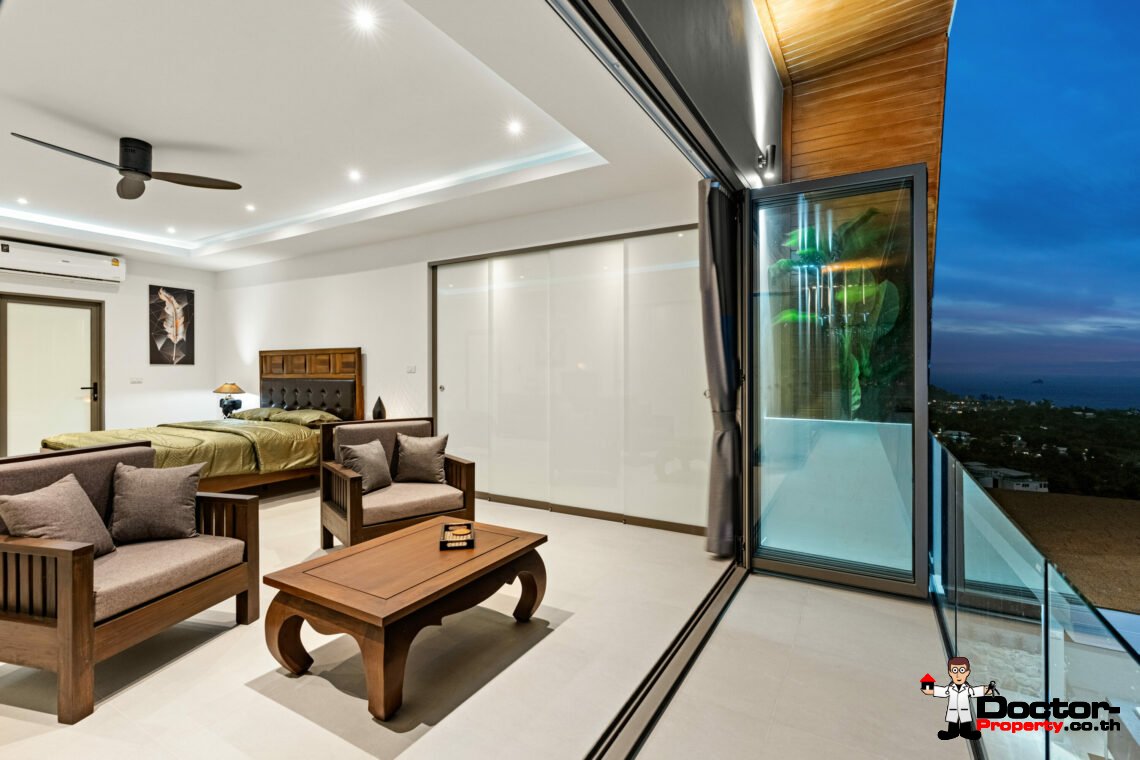 New 3 – 5 Bedroom Pool Villas, Sea View – Plai Laem, Koh Samui – For Sale