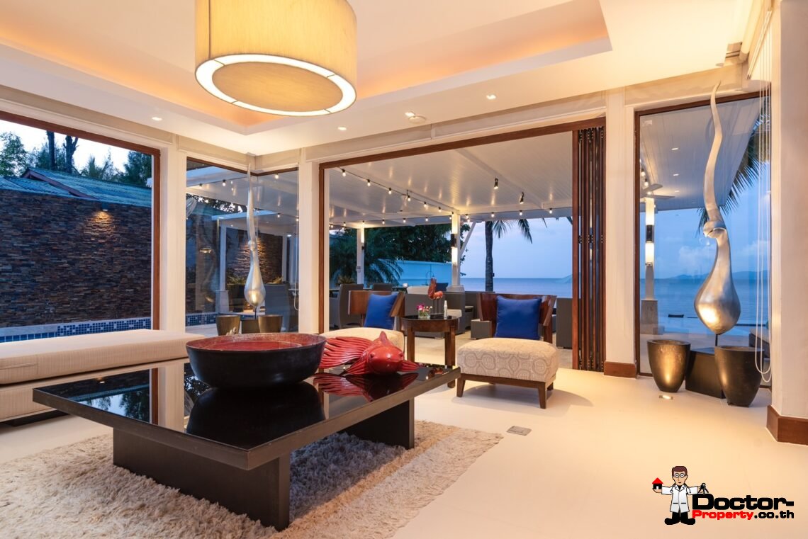 Luxurious 5 Bedroom Beachfront Residence on Ban Tai Beach, Koh Samui – For Sale