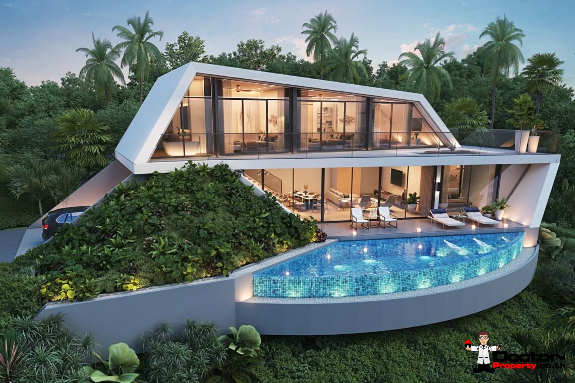 New 4 Bedroom Sea View Villa – Bophut, Koh Samui – For Sale