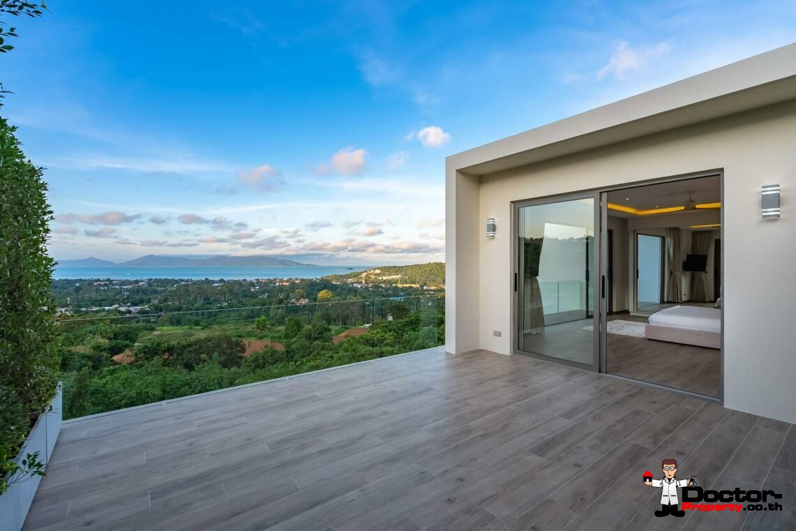 New 3 Bedroom Pool Villa with Sea View – Bo Phut, Koh Samui – For Sale
