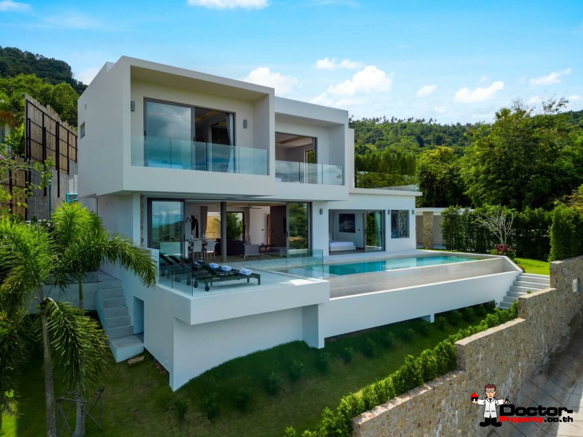 New 3 Bedroom Pool Villa with Sea View – Bo Phut, Koh Samui – For Sale