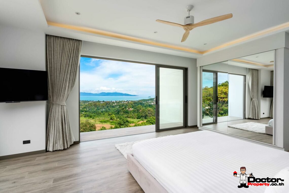 New 3 Bedroom Pool Villa with Sea View – Bo Phut, Koh Samui – For Sale