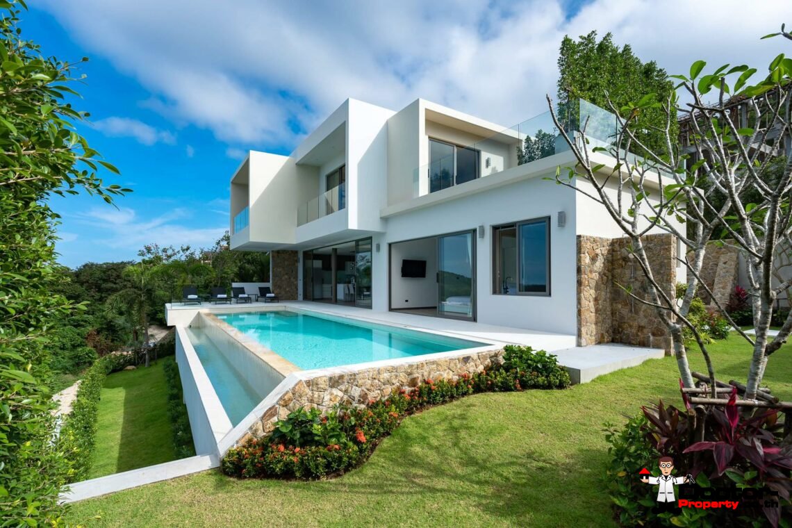 New 3 Bedroom Pool Villa with Sea View – Bo Phut, Koh Samui – For Sale