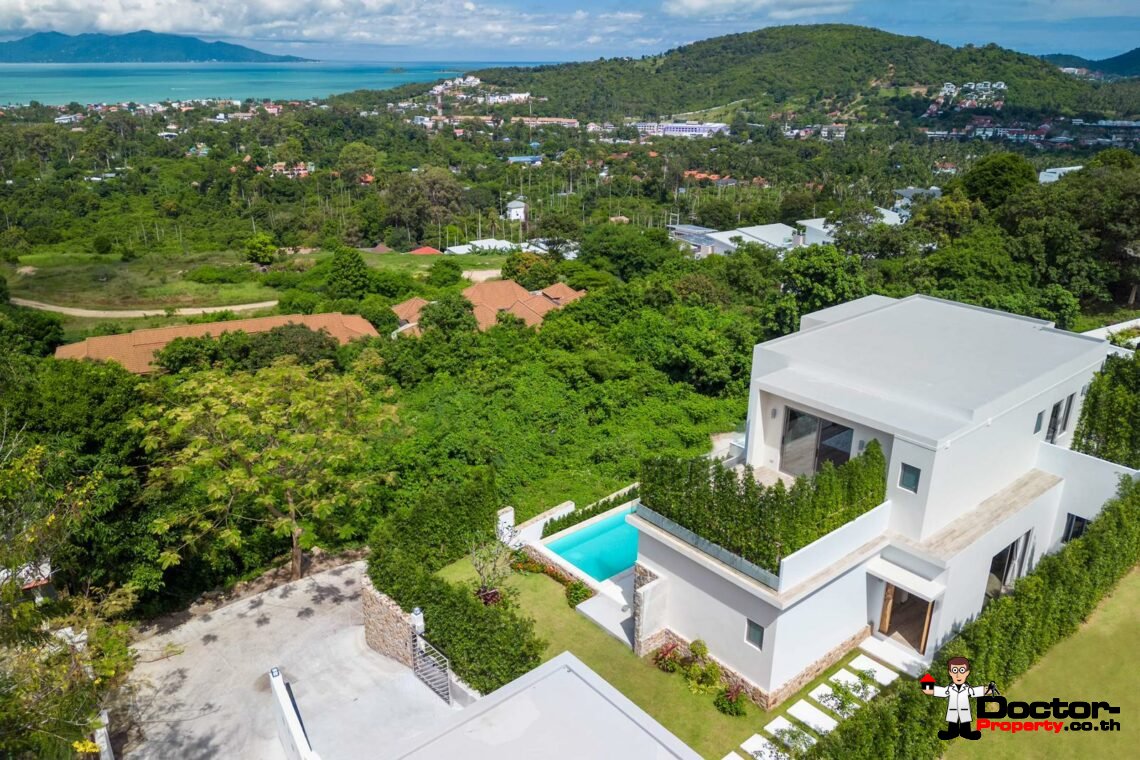 New 3 Bedroom Pool Villa with Sea View – Bo Phut, Koh Samui – For Sale