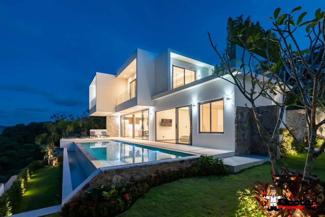 New 3 Bedroom Pool Villa with Sea View – Bo Phut, Koh Samui – For Sale
