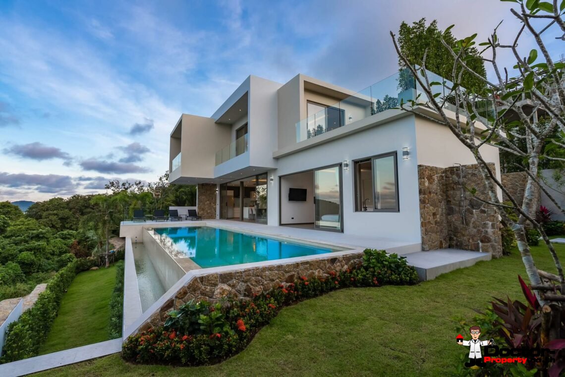 New 3 Bedroom Pool Villa with Sea View – Bo Phut, Koh Samui – For Sale