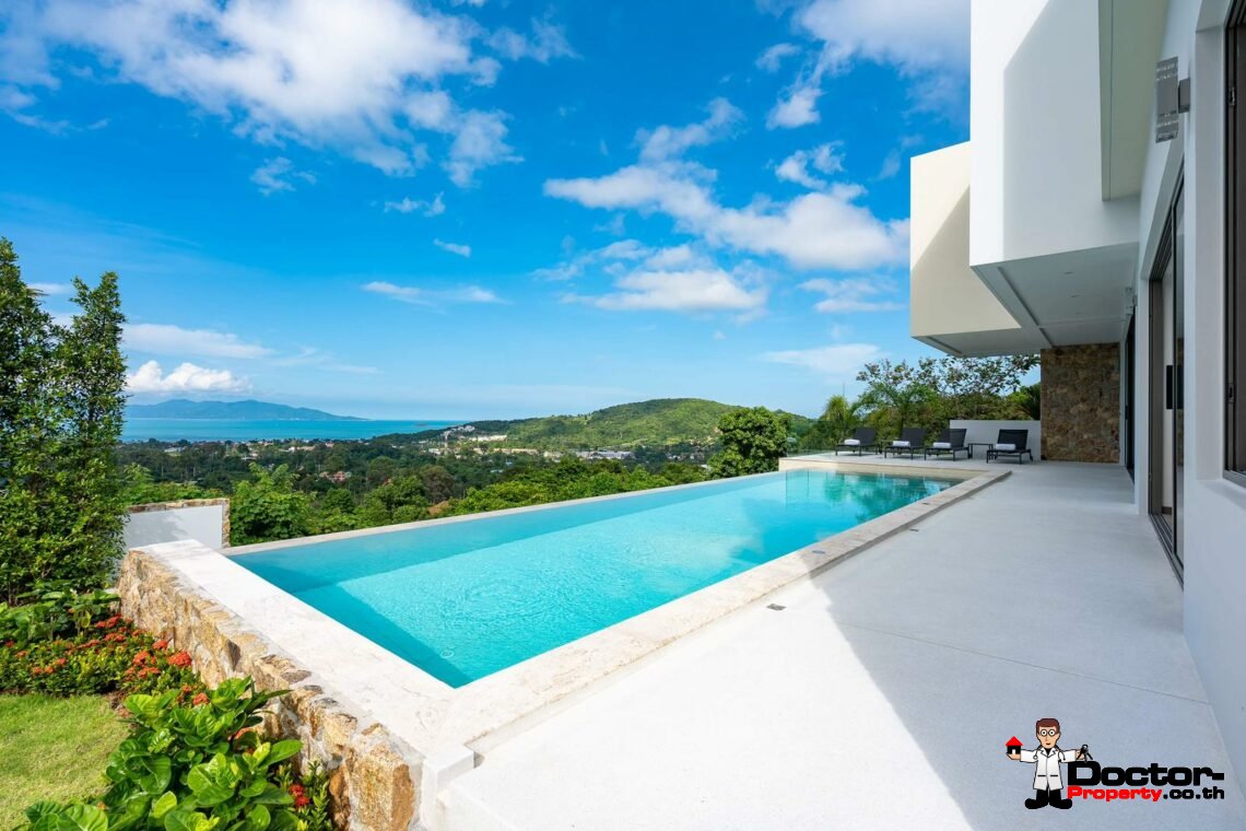 New 3 Bedroom Pool Villa with Sea View – Bo Phut, Koh Samui – For Sale