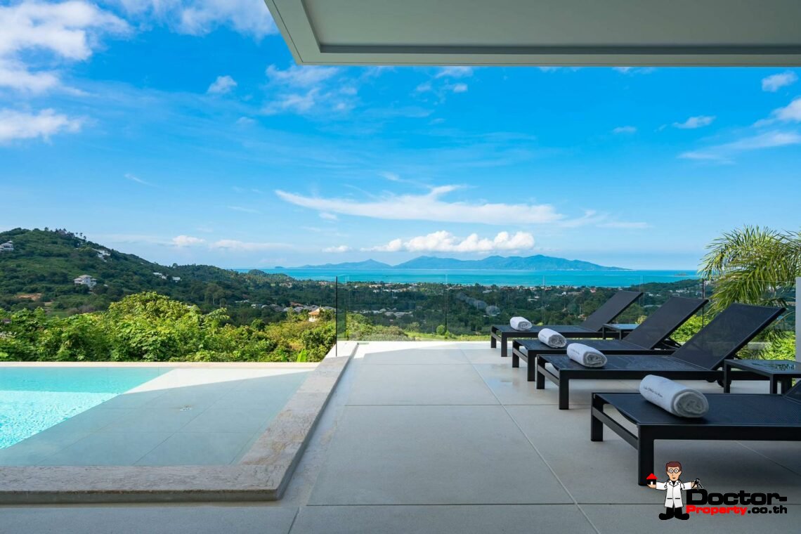 New 3 Bedroom Pool Villa with Sea View – Bo Phut, Koh Samui – For Sale