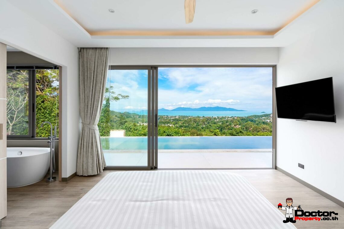 New 3 Bedroom Pool Villa with Sea View – Bo Phut, Koh Samui – For Sale