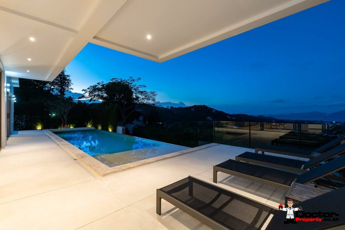 New 3 Bedroom Pool Villa with Sea View – Bo Phut, Koh Samui – For Sale