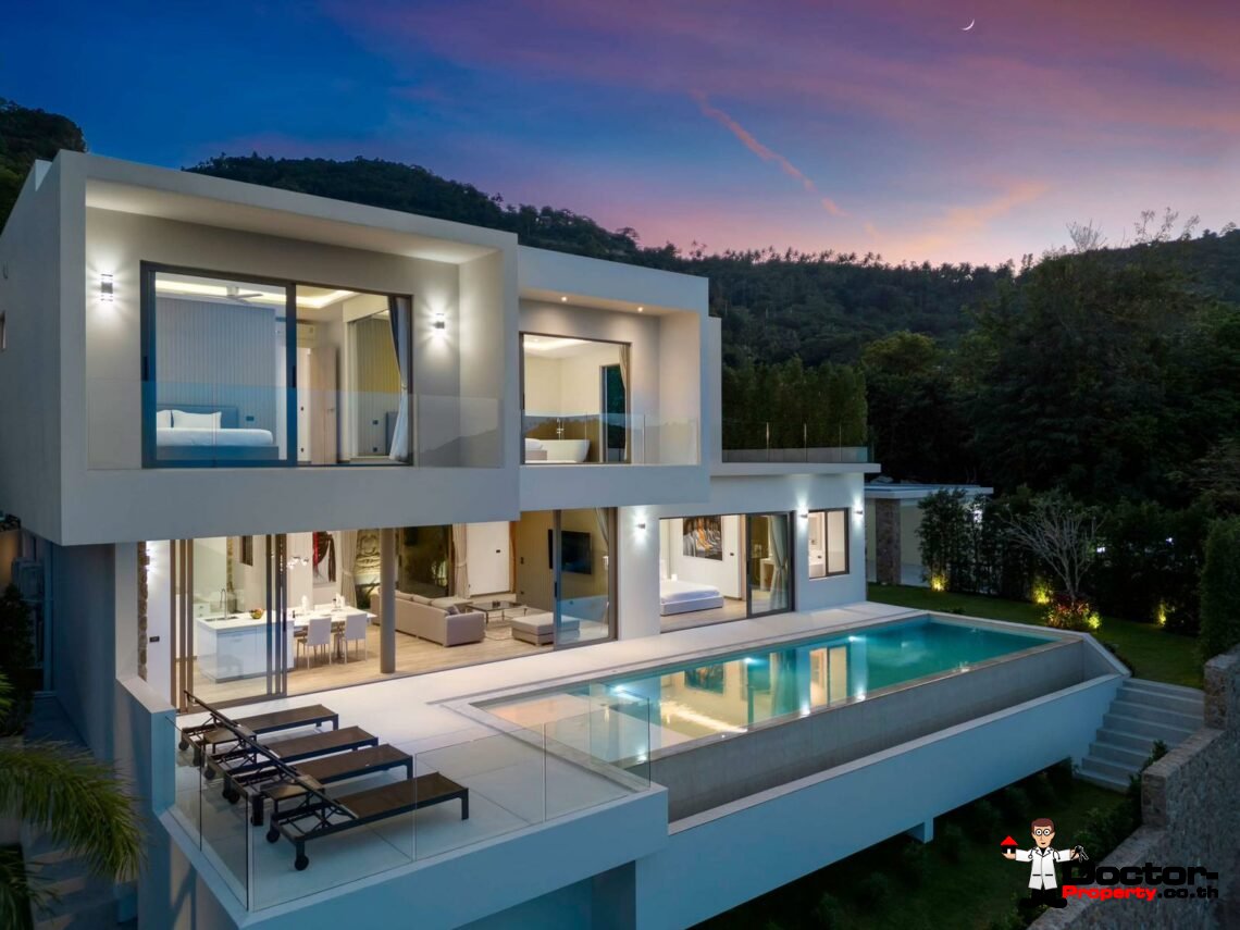 New 3 Bedroom Pool Villa with Sea View – Bo Phut, Koh Samui – For Sale