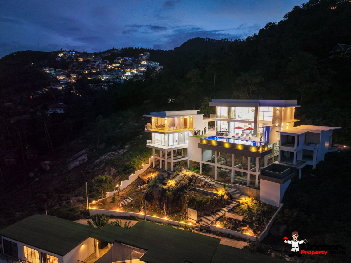 Stunning 7 Bedroom Sea View Villa – Chaweng Noi – Koh Samui – for sale