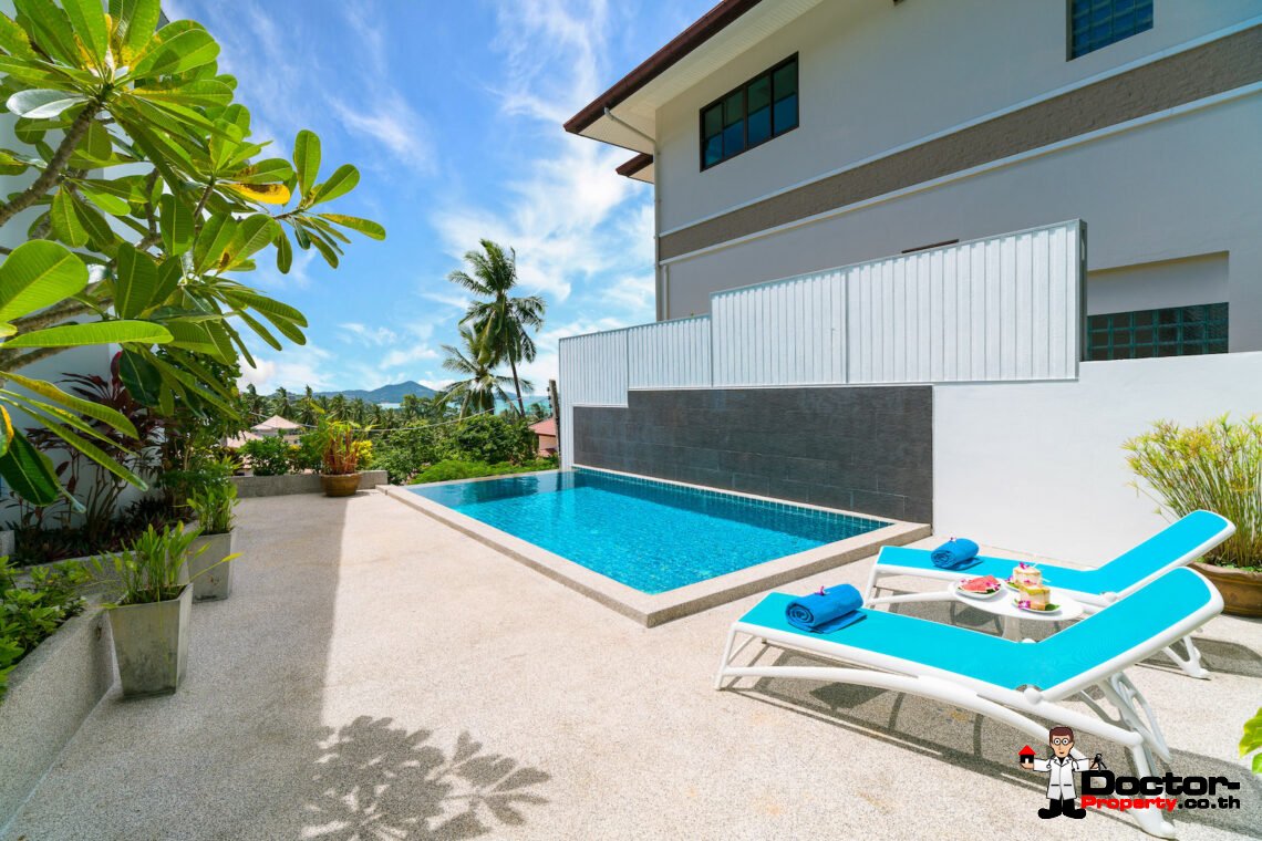 3 Bedroom Pool Villa with Sea View – Chaweng Noi, Koh Samui – For Sale