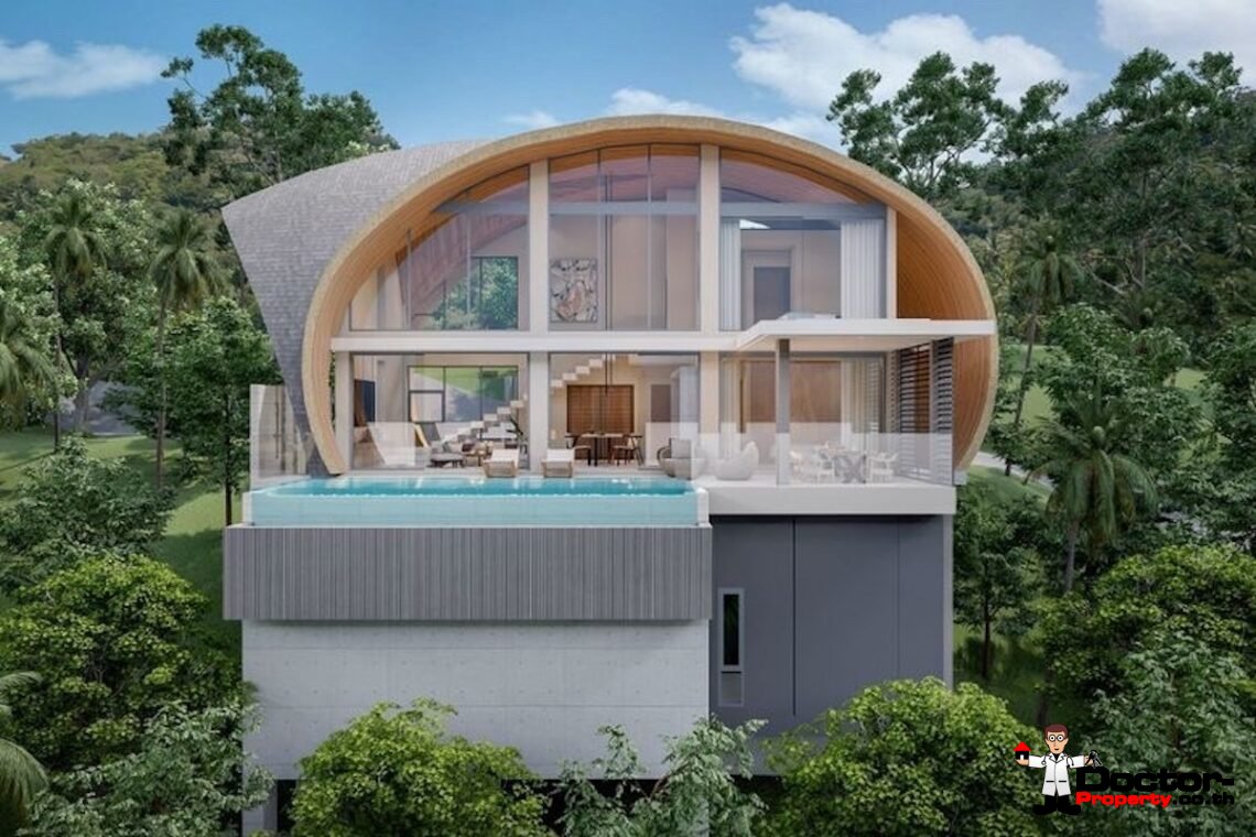 New 2 Bedroom Pool Villas with Sea view, Near Bangor Beach, Koh Samui – For Sale