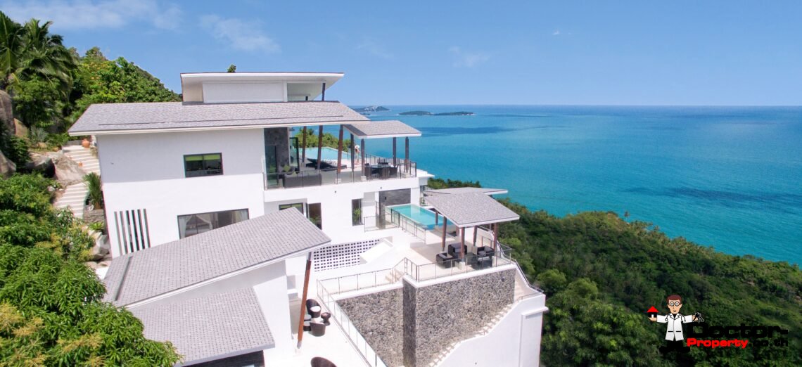 Magnificent 4 Bedroom Seaview Villa in Chaweng Noi, Koh Samui – For Sale