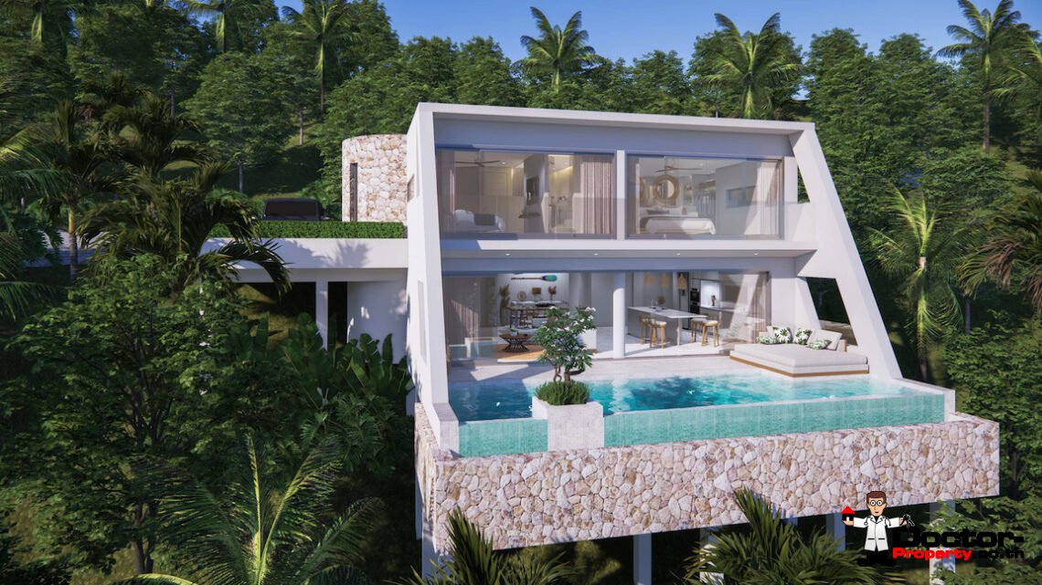 New 2 Bedroom Seaview Pool Villas in Chaweng, Koh Samui – For Sale