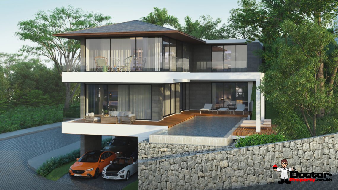 Luxury 3 Bedroom Seaview Pool Villa in Prime Location – Big Buddha, Koh Samui – For Sale