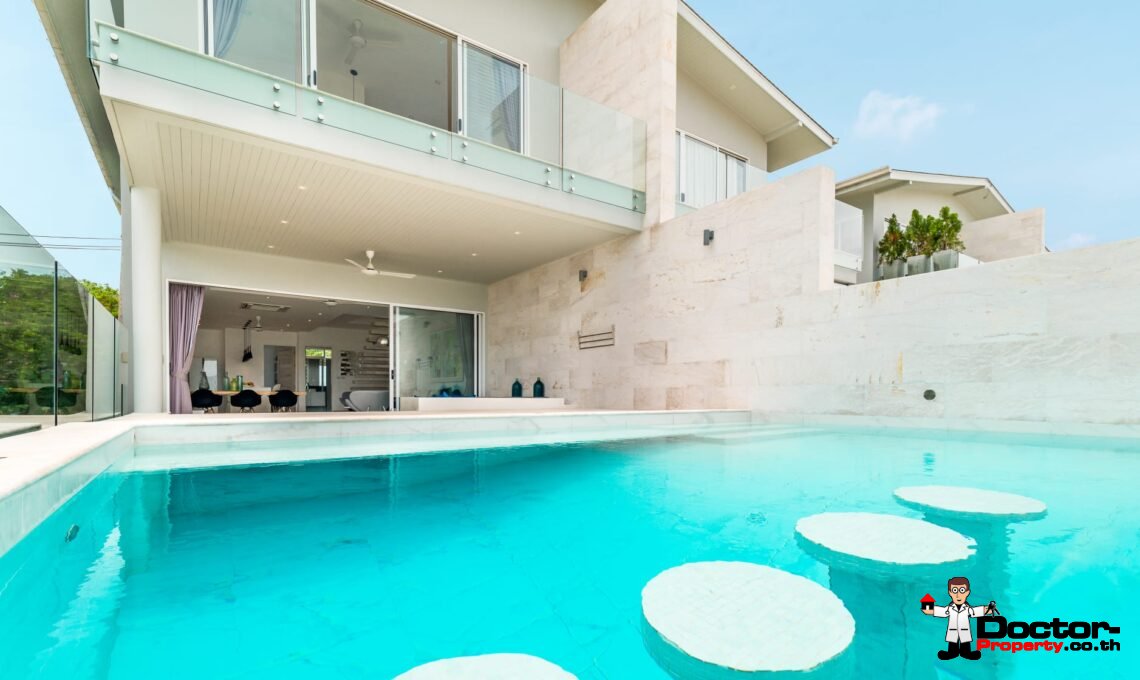 4 Bedroom Villa with Pool and Sea View –  Plai Laem, Koh Samui – For Sale