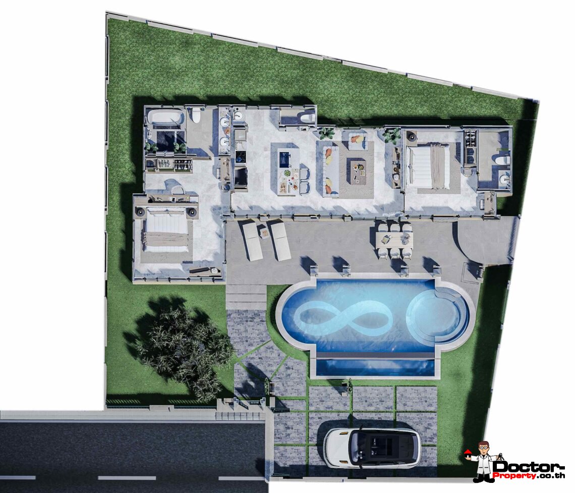 Mediterranean 2-Bedroom Garden Pool Villas – Lamai – Koh Samui – For Sale