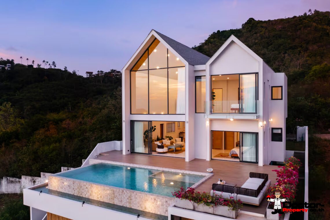 New 3 Bedroom Sea View Villa – Bang Makham, Koh Samui – For Sale