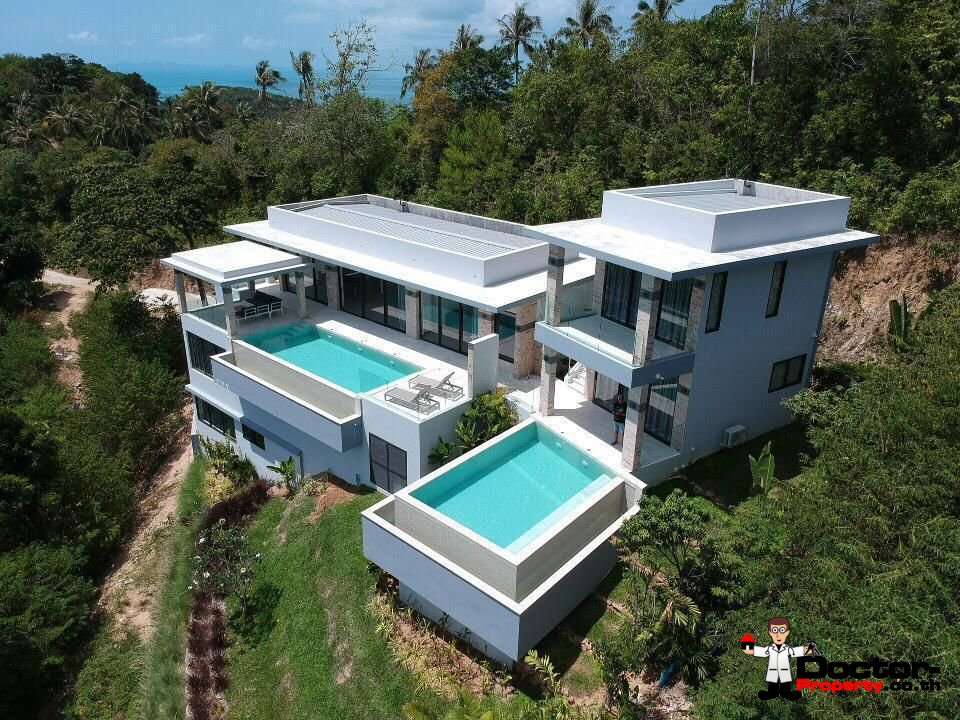 New 4 Bedroom Seaview 2 Pools Villa – Laem Yai – Koh Samui – For Sale