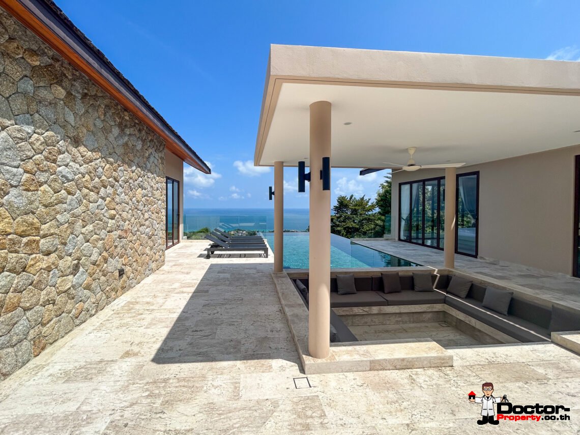 New 3-4 Bedroom Sea View Pool Villa in Chaweng Noi, Koh Samui – For Sale