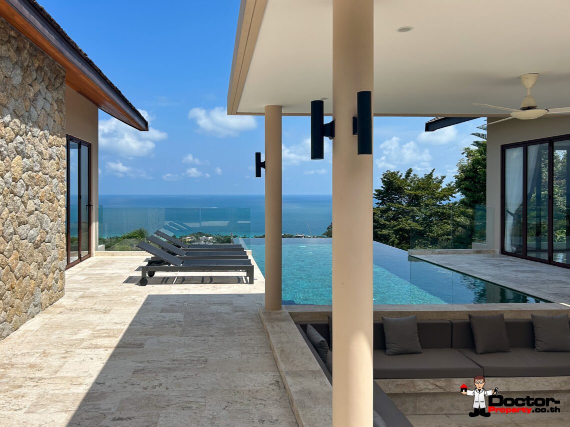 New 3-4 Bedroom Sea View Pool Villa in Chaweng Noi, Koh Samui – For Sale