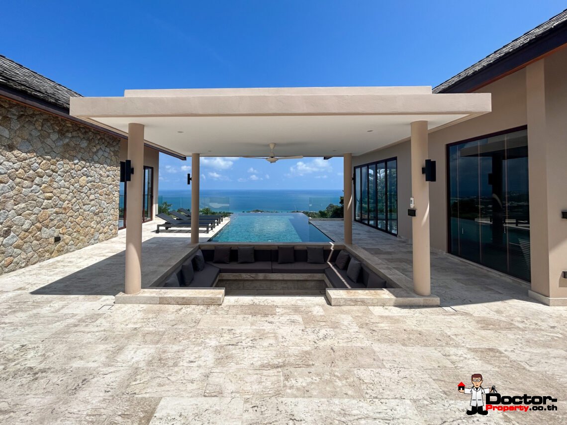 New 3-4 Bedroom Sea View Pool Villa in Chaweng Noi, Koh Samui – For Sale