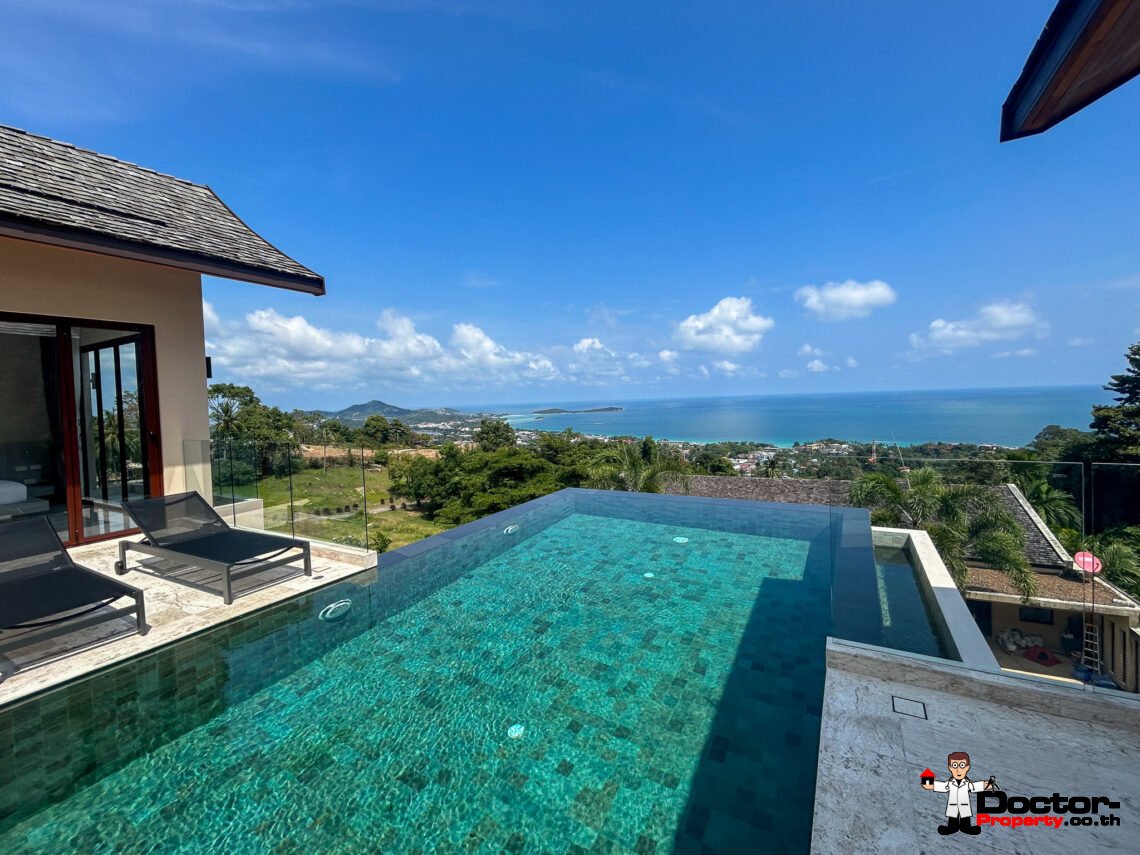 New 3-4 Bedroom Sea View Pool Villa in Chaweng Noi, Koh Samui – For Sale