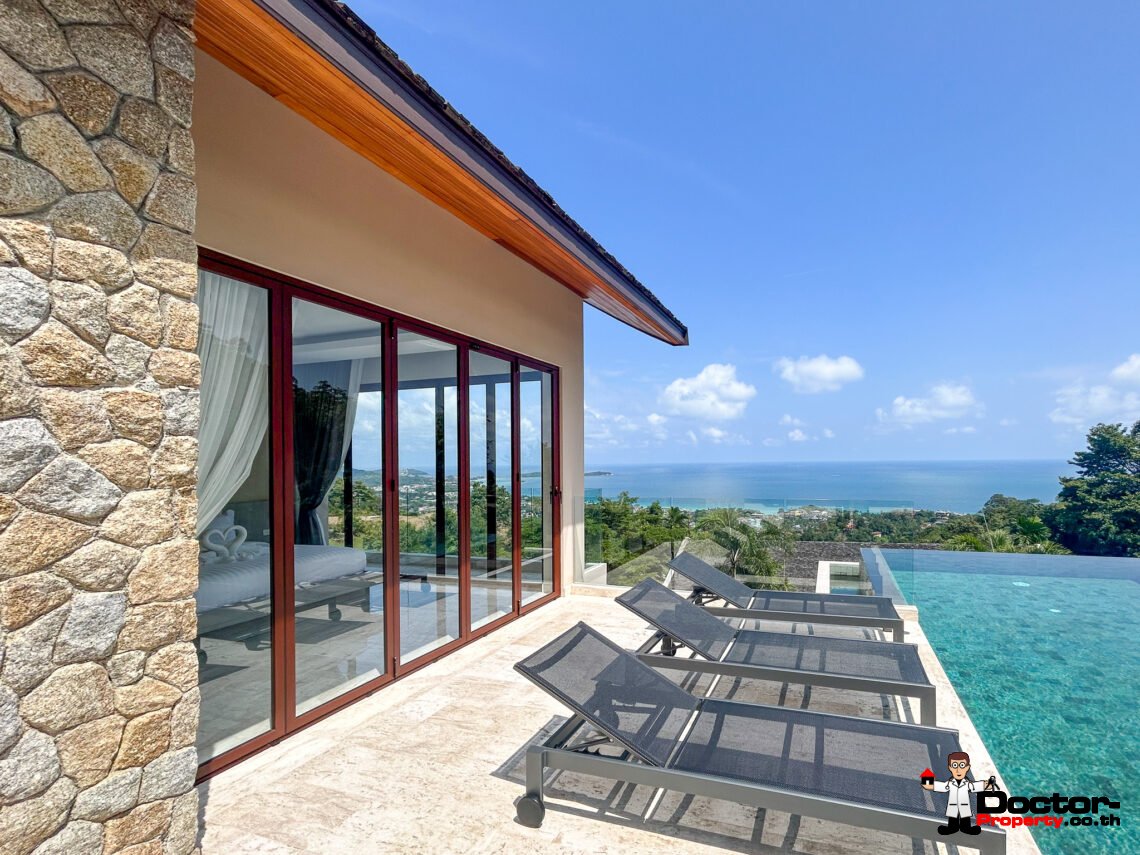 New 3-4 Bedroom Sea View Pool Villa in Chaweng Noi, Koh Samui – For Sale
